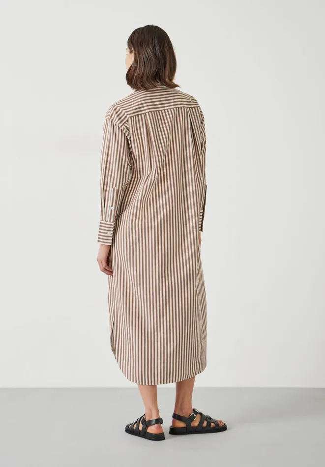 Hush Dresses Women Sahra Maxi Stripe Shirt Dress Brownwhite Stripe Hush Dresses Women Sahra Maxi Stripe Shirt Dress Brownwhite Stripe