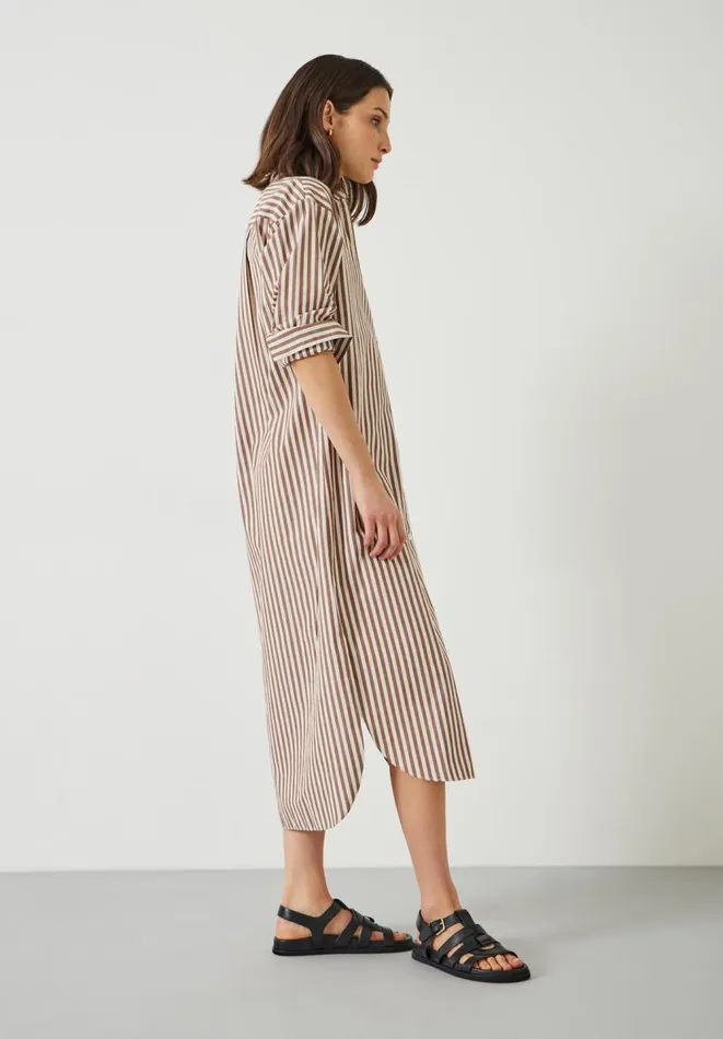 Hush Dresses Women Sahra Maxi Stripe Shirt Dress Brownwhite Stripe Hush Dresses Women Sahra Maxi Stripe Shirt Dress Brownwhite Stripe