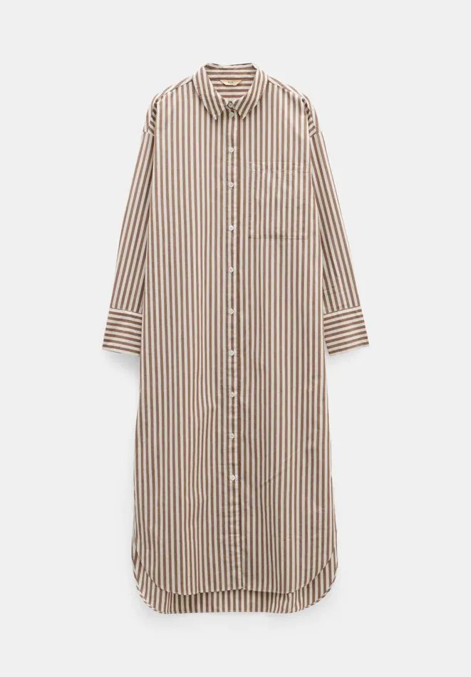Hush Dresses Women Sahra Maxi Stripe Shirt Dress Brownwhite Stripe Hush Dresses Women Sahra Maxi Stripe Shirt Dress Brownwhite Stripe