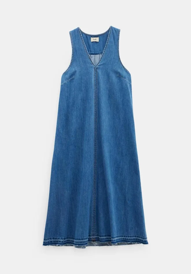 Hush Dresses Women Tatum Denim Maxi Dress Mid Authentic Wash Denim