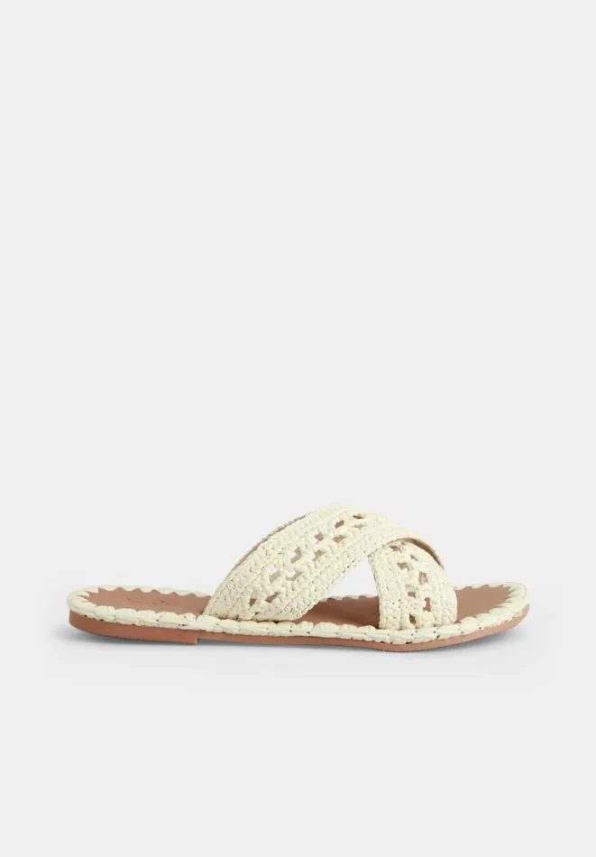 Hush Flats Women Azores Crochet Sandals Ecru