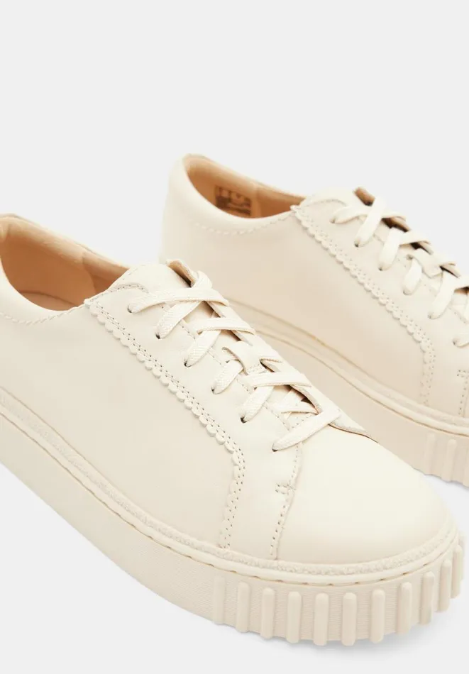 Hush Flats Women Clarks Mayhill Walk Leather Shoes Cream Hush Flats Women Clarks Mayhill Walk Leather Shoes Cream