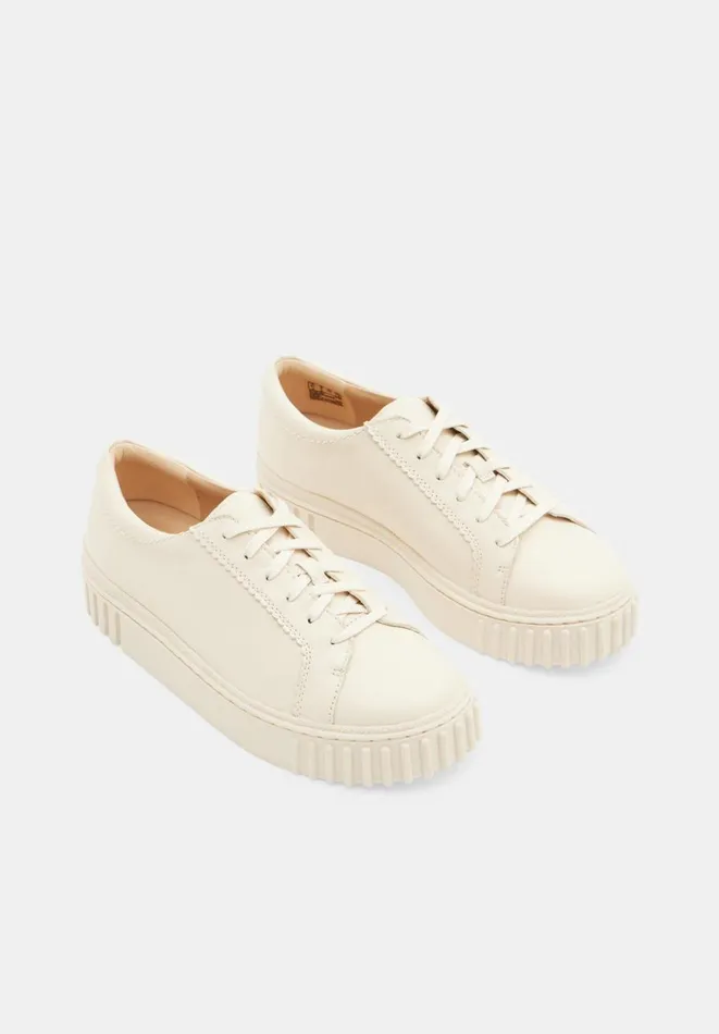 Hush Flats Women Clarks Mayhill Walk Leather Shoes Cream Hush Flats Women Clarks Mayhill Walk Leather Shoes Cream
