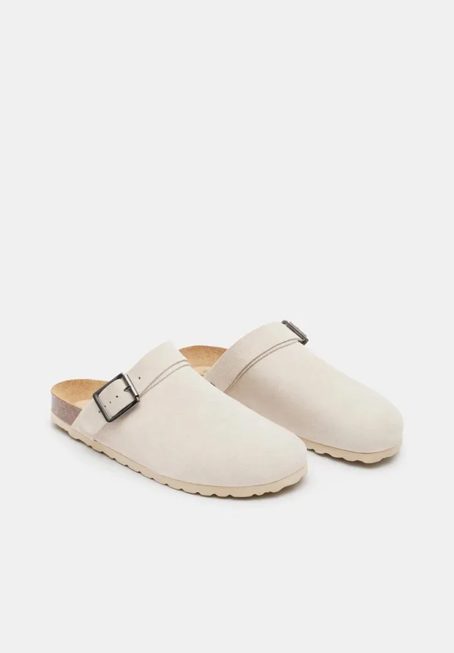 Hush Flats Women Lupita Mule Suede Clogs Off White Hush Flats Women Lupita Mule Suede Clogs Off White