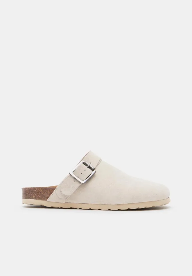 Hush Flats Women Lupita Mule Suede Clogs Off White Hush Flats Women Lupita Mule Suede Clogs Off White