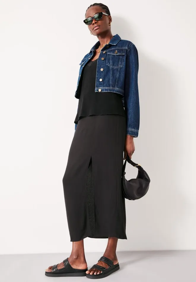 Hush Jackets and Coats Women Ciara Cropped Denim Jacket Authentic Blue Denim Hush Jackets and Coats Women Ciara Cropped Denim Jacket Authentic Blue Denim