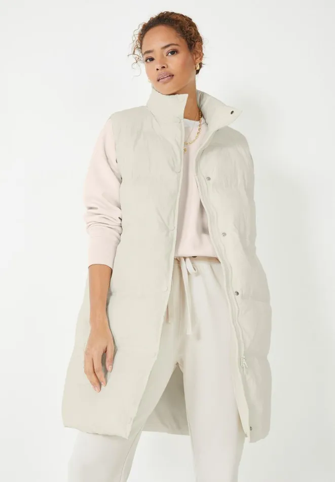 Hush Jackets and Coats Women Linden Padded Gilet Ecru Hush Jackets and Coats Women Linden Padded Gilet Ecru