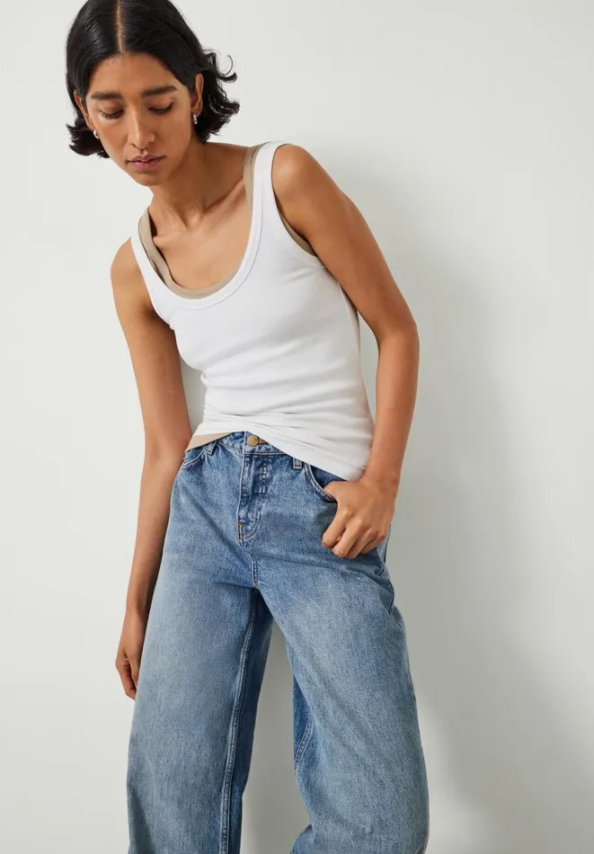 Hush Jeans Women Abi Wide Leg Jeans Authentic Light Wash