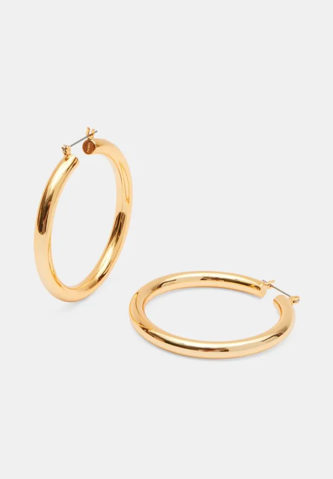 Hush Jewellery Women Luv AJ Amalfi Tube Hoop Earrings Gold 8211 Jewellery