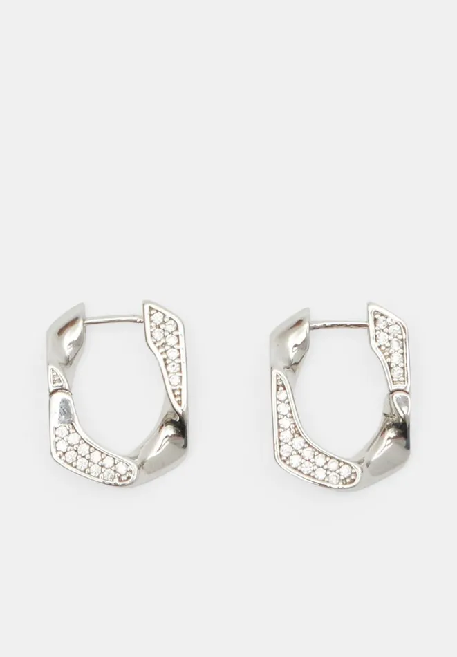 Hush Jewellery Women Luv AJ Pave Cuban Link Earring Silver 8211 Jewellery