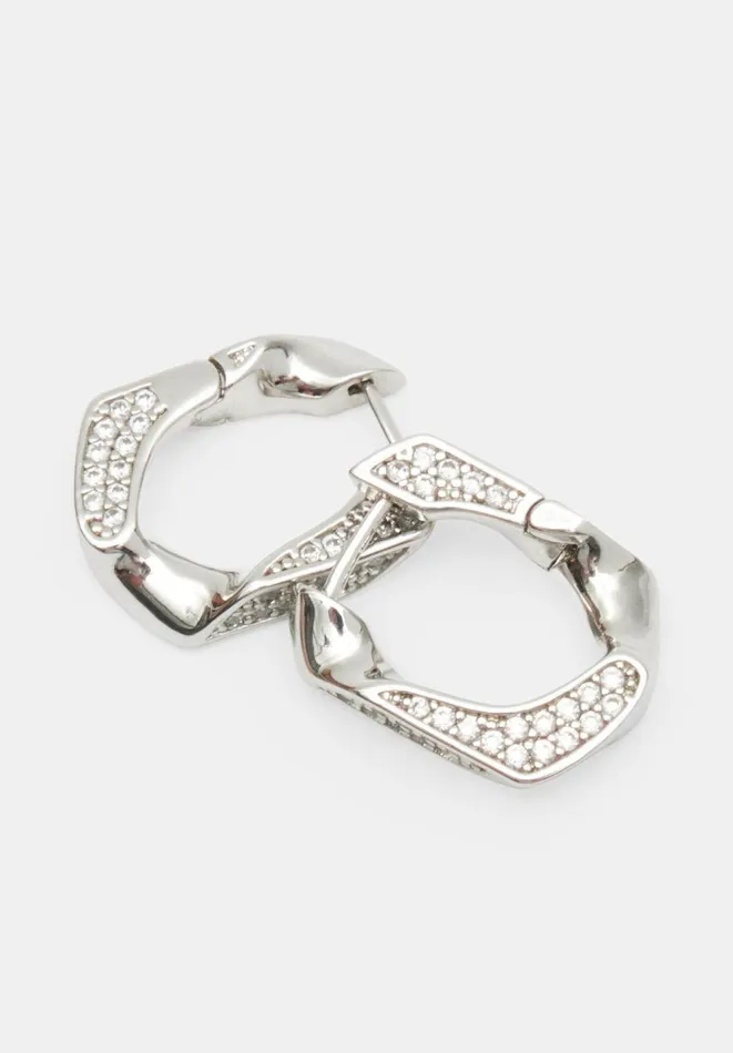 Hush Jewellery Women Luv AJ Pave Cuban Link Earring Silver 8211 Jewellery
