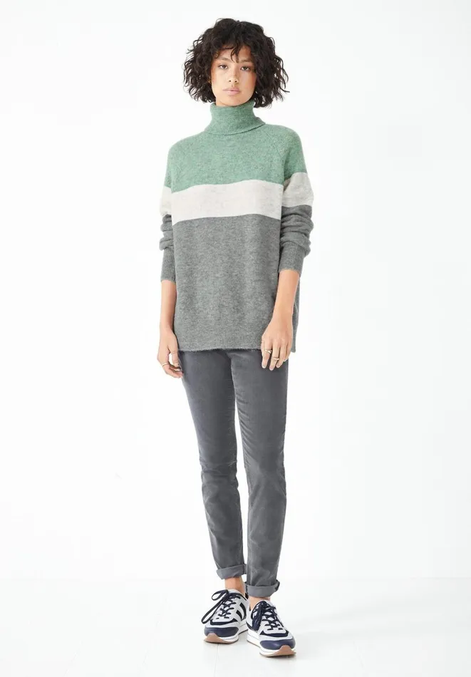 Hush Jumpers and Cardigans Women Maeve Roll Neck Jumper Grey Marlduck Egg