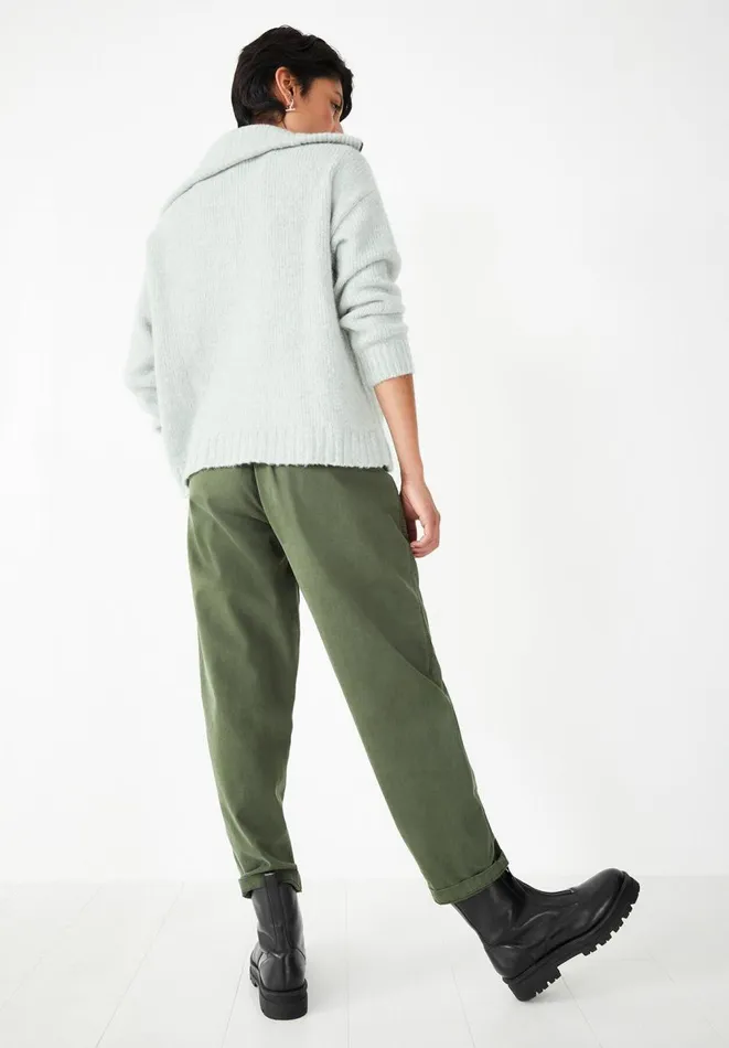 Hush Jumpers and Cardigans Women Nia Half Zip Knitted Jumper Palest Grey Marl