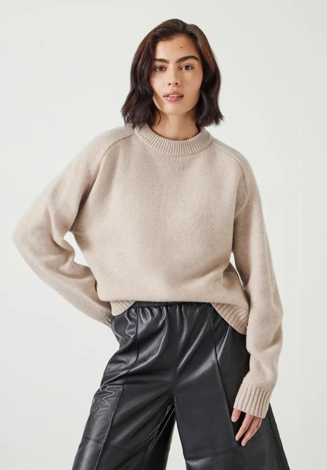 Hush Jumpers and Cardigans Women Nina Merino Wool Crew Jumper Camel Brown