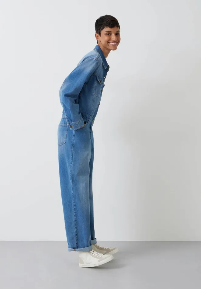Hush Jumpsuits Women Celia Denim Boilersuit Light Blue Wash