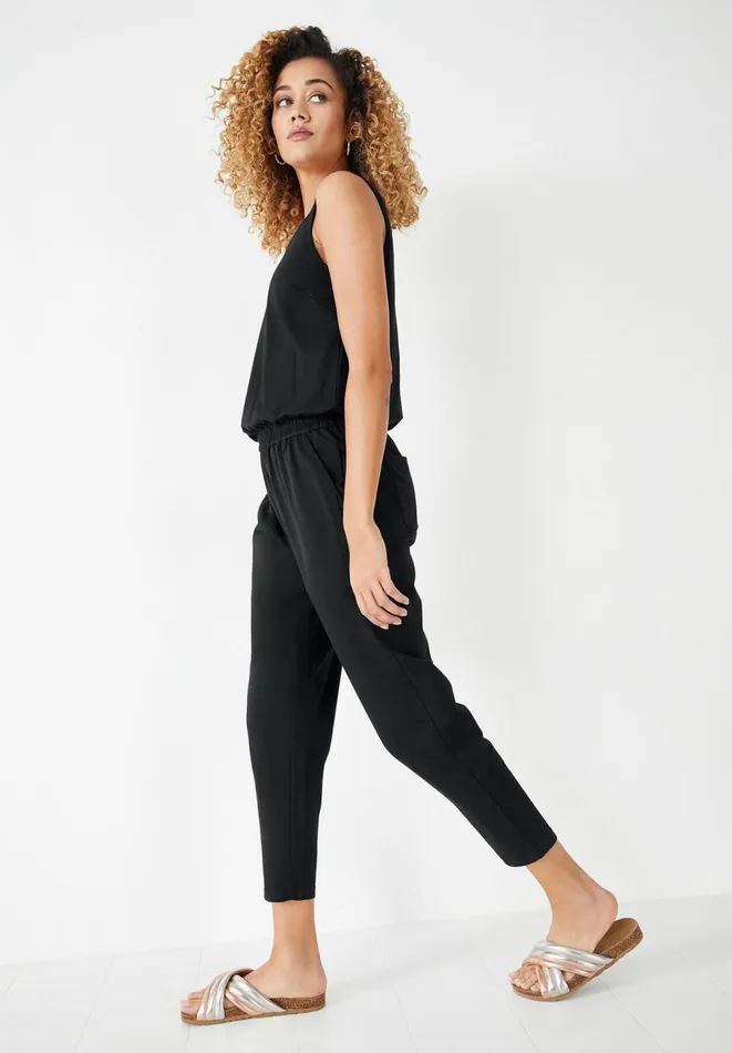 Hush Jumpsuits Women Cropped Jersey Jumpsuit Black