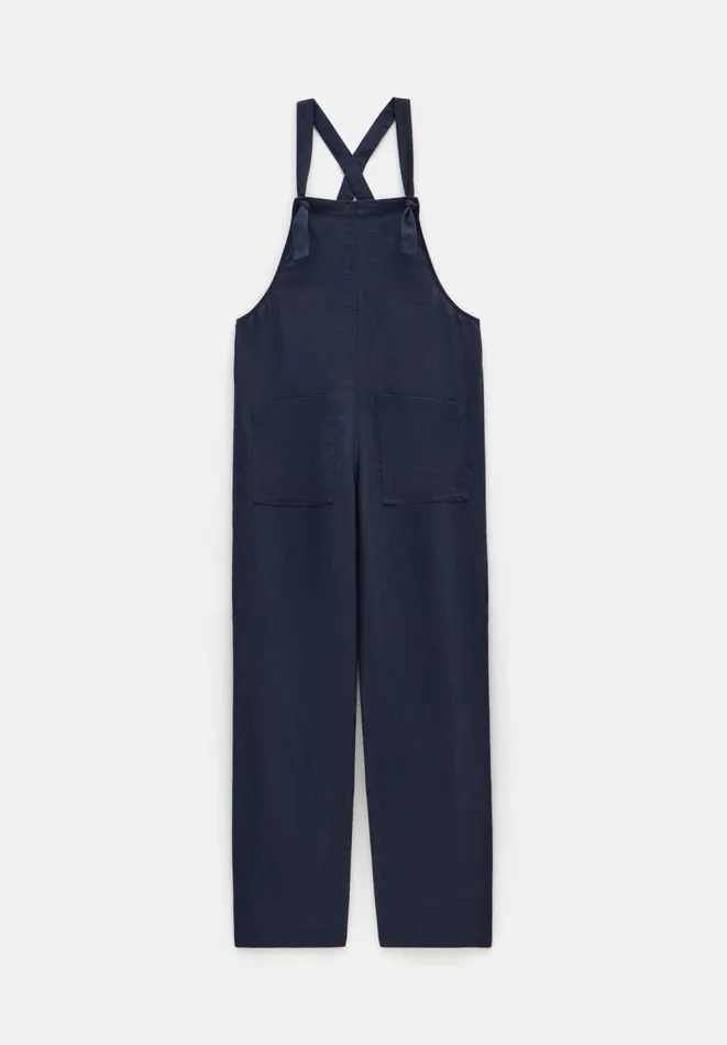Hush Jumpsuits Women Eliza Linen Blend Dungarees Midnight Navy Hush Jumpsuits Women Eliza Linen Blend Dungarees Midnight Navy