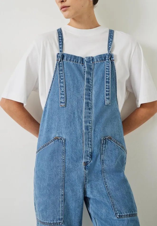Hush Jumpsuits Women Ellie Denim Cropped Dungarees Light Blue Wash Hush Jumpsuits Women Ellie Denim Cropped Dungarees Light Blue Wash