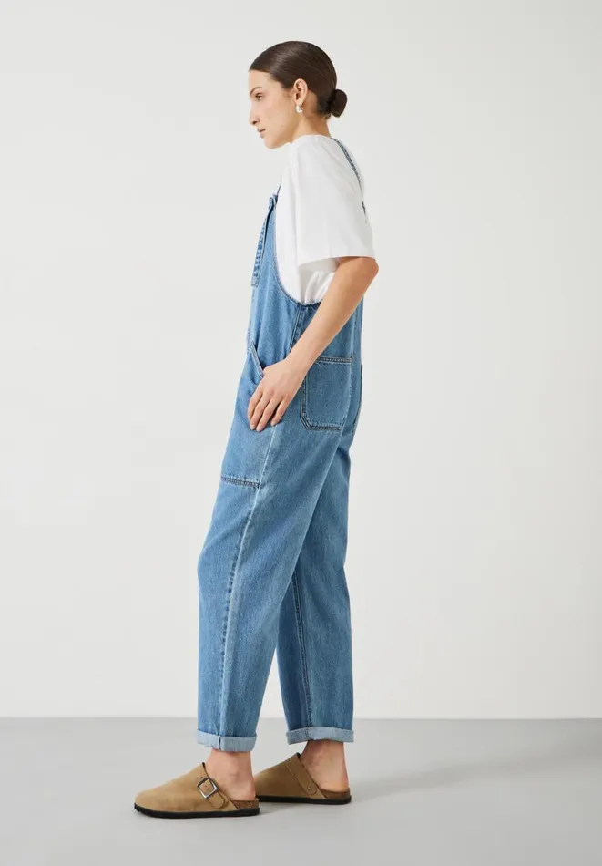 Hush Jumpsuits Women Ellie Denim Cropped Dungarees Light Blue Wash Hush Jumpsuits Women Ellie Denim Cropped Dungarees Light Blue Wash