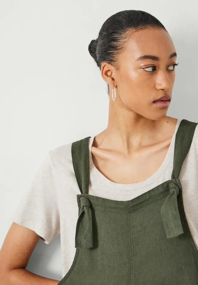 Hush Jumpsuits Women Linen Summer Dungarees Olive Hush Jumpsuits Women Linen Summer Dungarees Olive