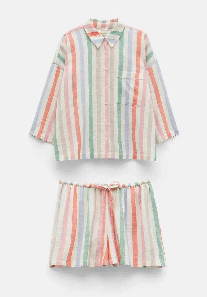 Hush Pyjamas and Nightwear Women Rudie Stripe Short Pyjama Set Multicolour Stripe Hush Pyjamas and Nightwear Women Rudie Stripe Short Pyjama Set Multicolour Stripe