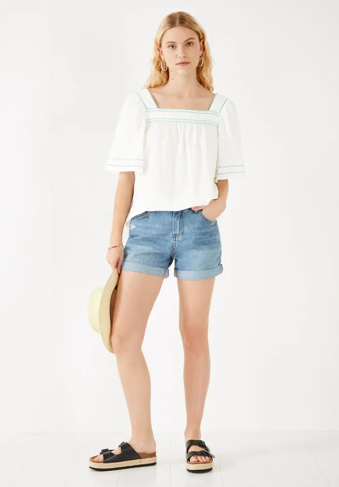 Hush Shirts and Blouses Women Abbie Embroidered Top Ecru