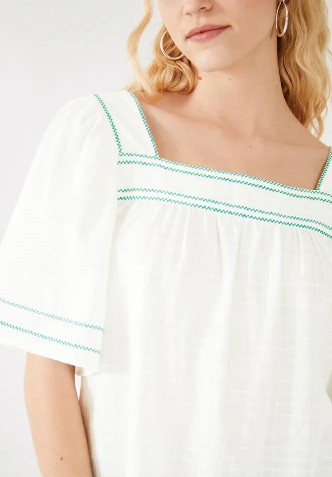 Hush Shirts and Blouses Women Abbie Embroidered Top Ecru
