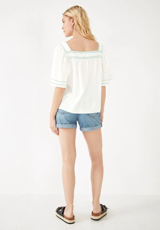 Hush Shirts and Blouses Women Abbie Embroidered Top Ecru