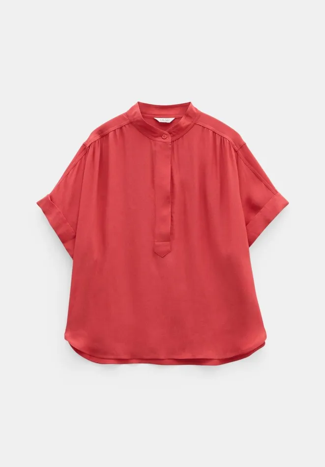 Hush Shirts and Blouses Women Anika Oversized Short Sleeve Blouse Dark Red Hush Shirts and Blouses Women Anika Oversized Short Sleeve Blouse Dark Red