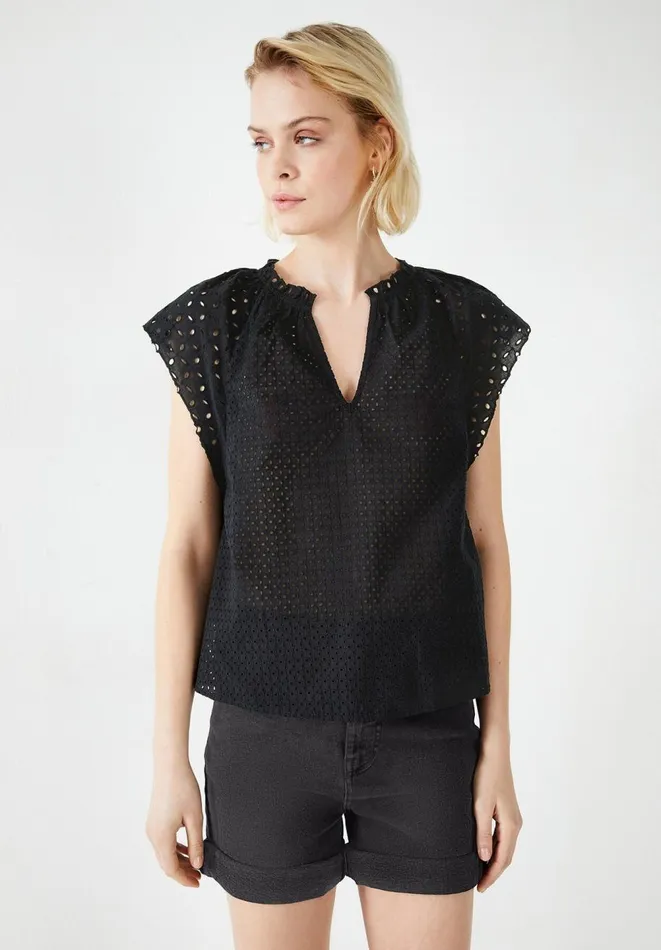 Hush Shirts and Blouses Women Katy Broderie Top Black