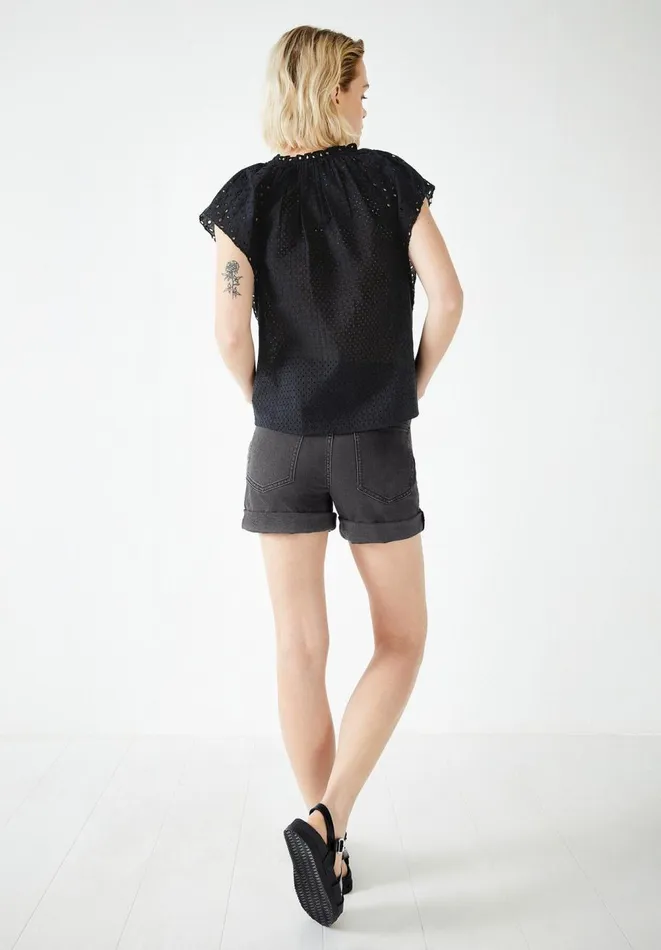 Hush Shirts and Blouses Women Katy Broderie Top Black Hush Shirts and Blouses Women Katy Broderie Top Black