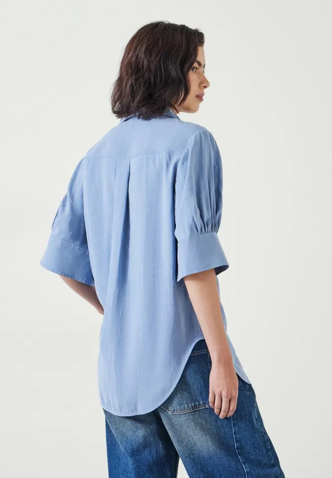Hush Shirts and Blouses Women Laila Short Sleeve Shirt Blue
