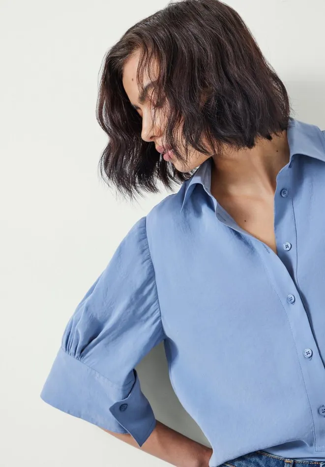 Hush Shirts and Blouses Women Laila Short Sleeve Shirt Blue
