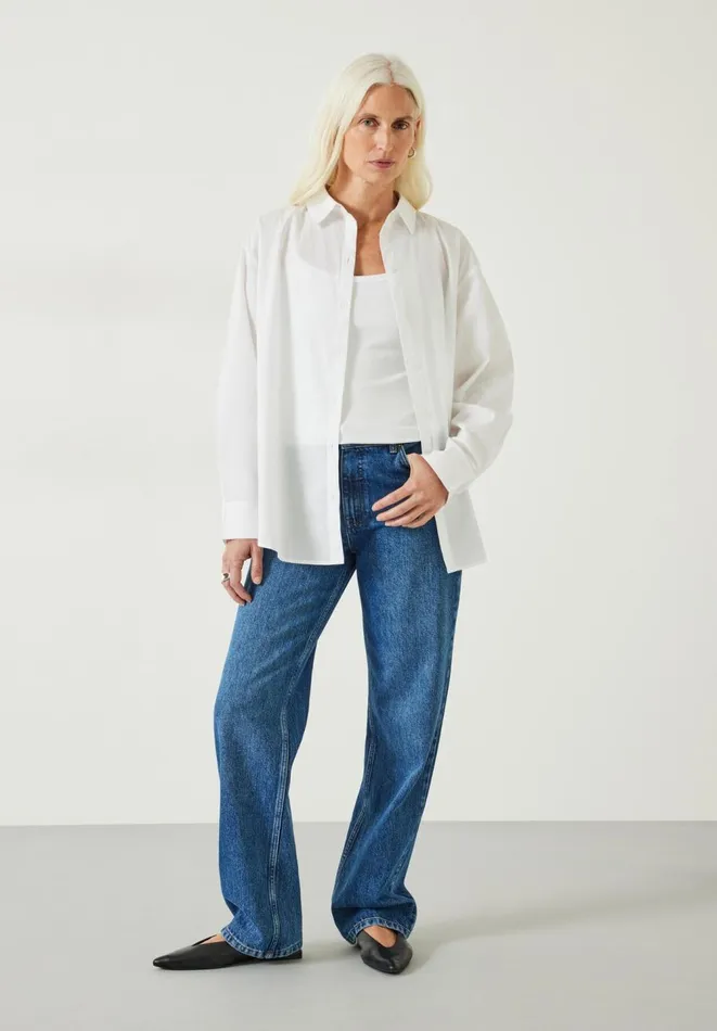 Hush Shirts and Blouses Women Pia Oversized Cotton Shirt White