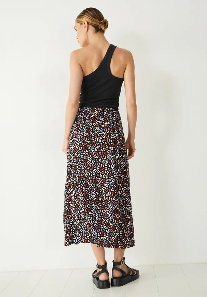 Hush Skirts Women Kourtney Midi Skirt Soft Leopard Blackmulti