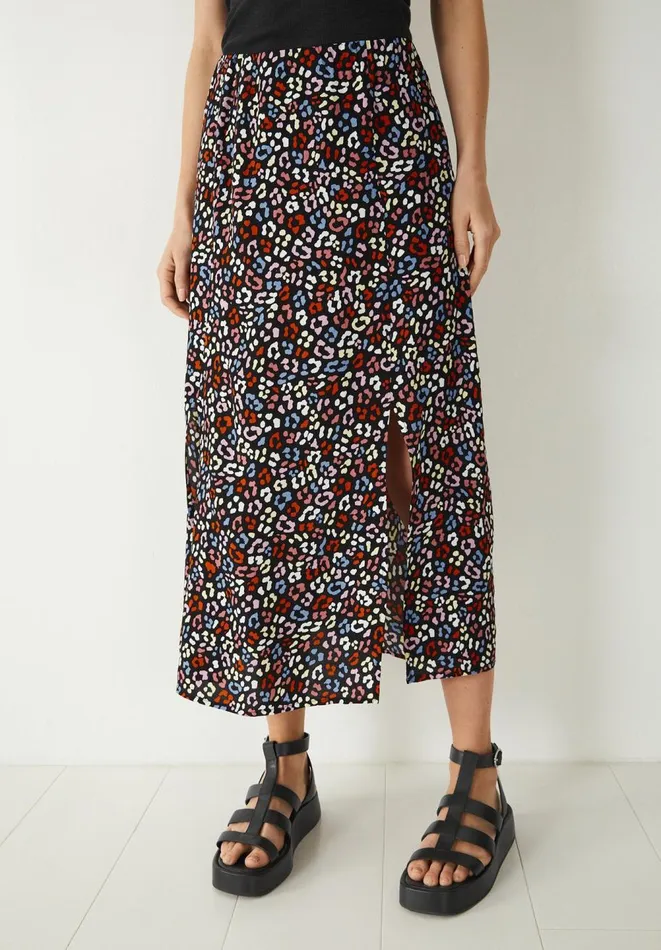 Hush Skirts Women Kourtney Midi Skirt Soft Leopard Blackmulti