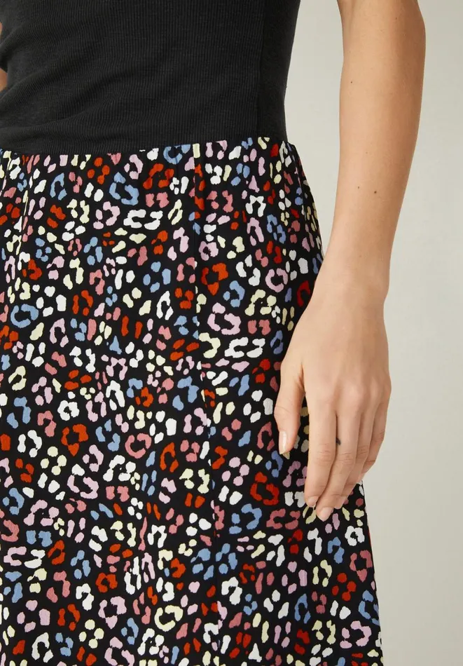 Hush Skirts Women Kourtney Midi Skirt Soft Leopard Blackmulti