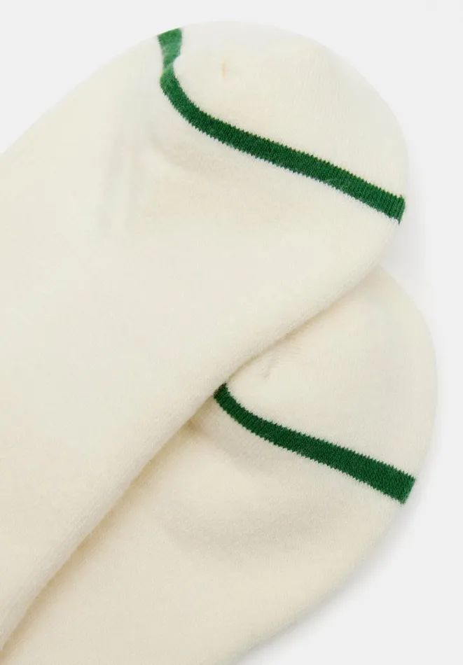 Hush Socks and Tights Women Nell Stripe Sports Sock Off Whitegreen Stripe