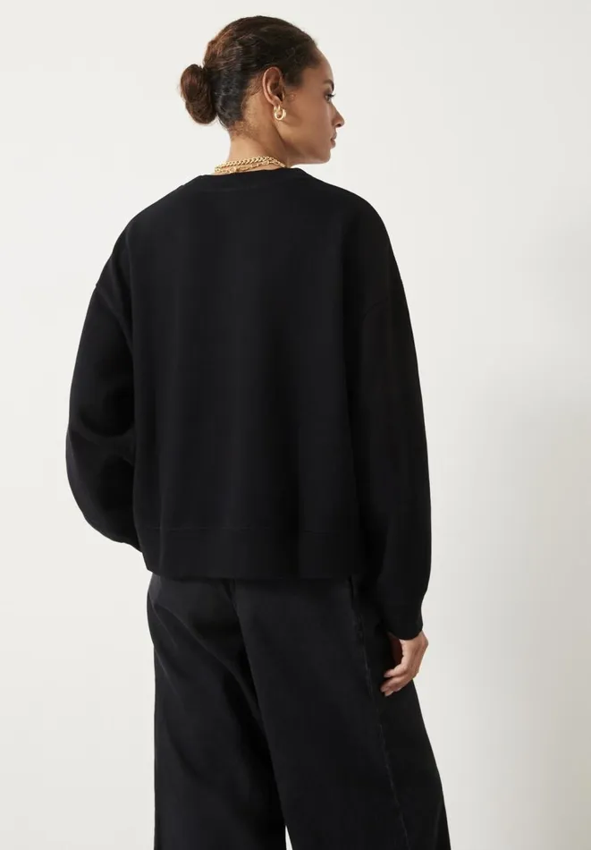 Hush Sweatshirts and Hoodies Women Rozanne Cotton Boxy Sweatshirt Black Hush Sweatshirts and Hoodies Women Rozanne Cotton Boxy Sweatshirt Black