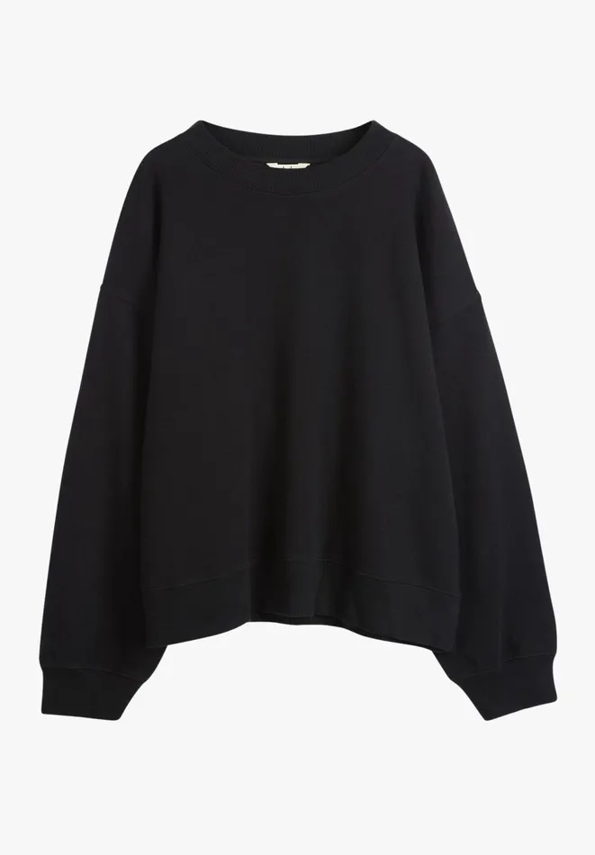 Hush Sweatshirts and Hoodies Women Rozanne Cotton Boxy Sweatshirt Black Hush Sweatshirts and Hoodies Women Rozanne Cotton Boxy Sweatshirt Black