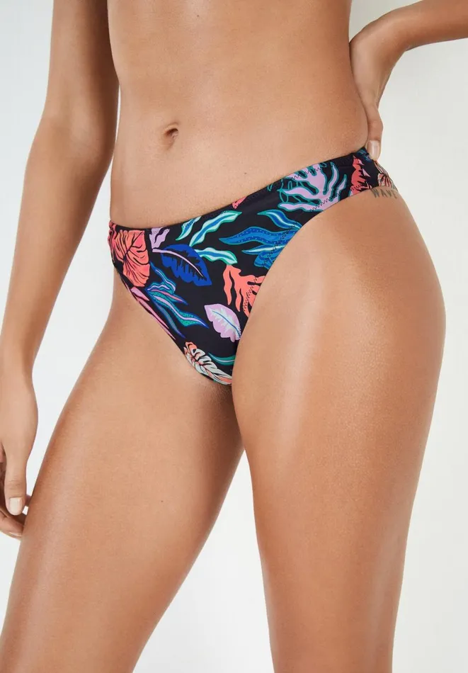 Hush Swimwear and Beachwear Women High Leg Bikini Bottoms Bright Leaves