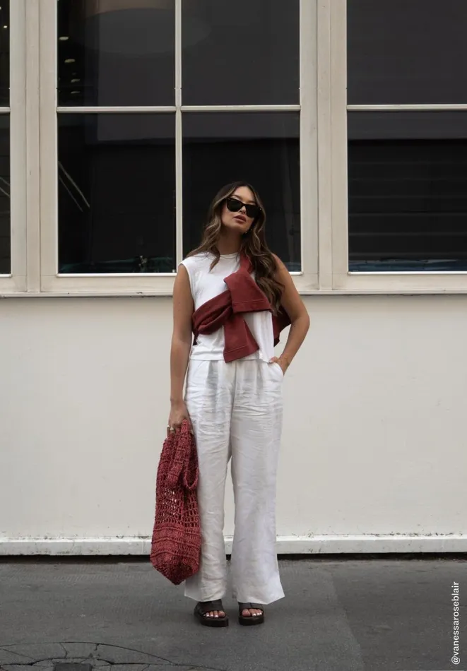 Hush Tops and Tshirts Women Aliza Slub Vest White Hush Tops and Tshirts Women Aliza Slub Vest White
