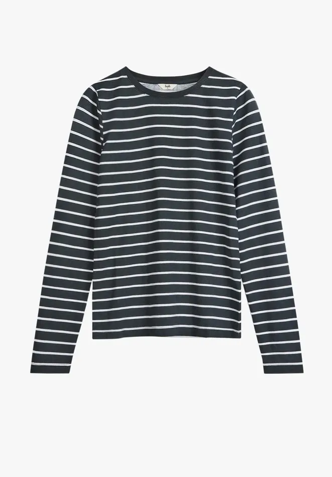 Hush Tops and Tshirts Women Anna Stripe Slim Fit Top Black