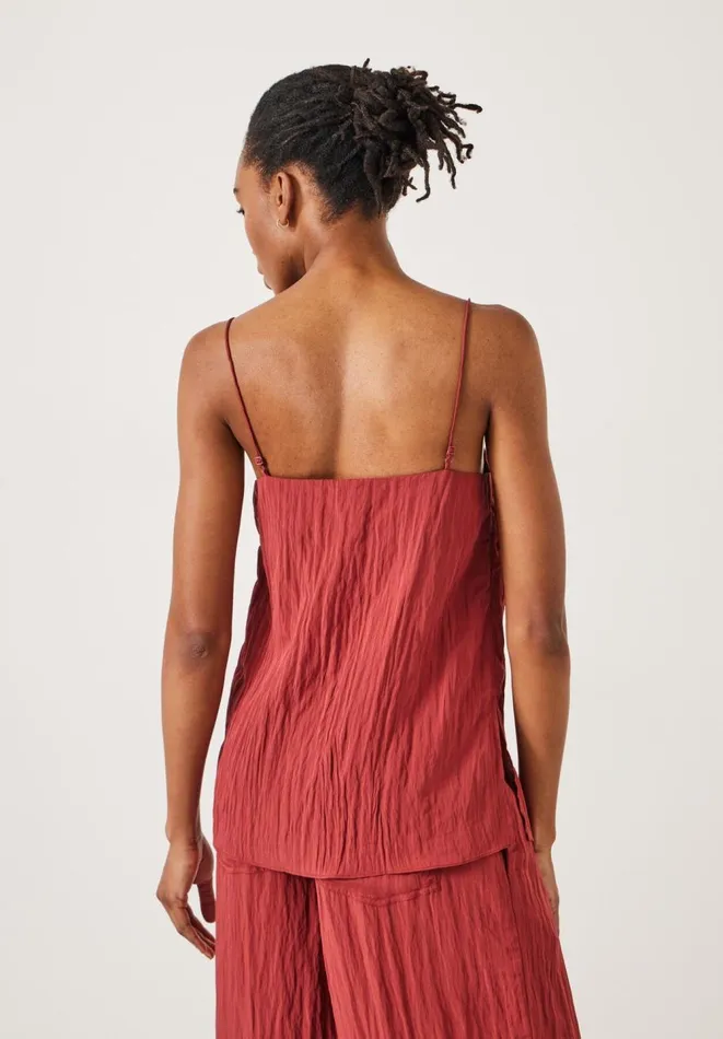 Hush Tops and Tshirts Women Ari Long Crinkle Cami Rust Hush Tops and Tshirts Women Ari Long Crinkle Cami Rust