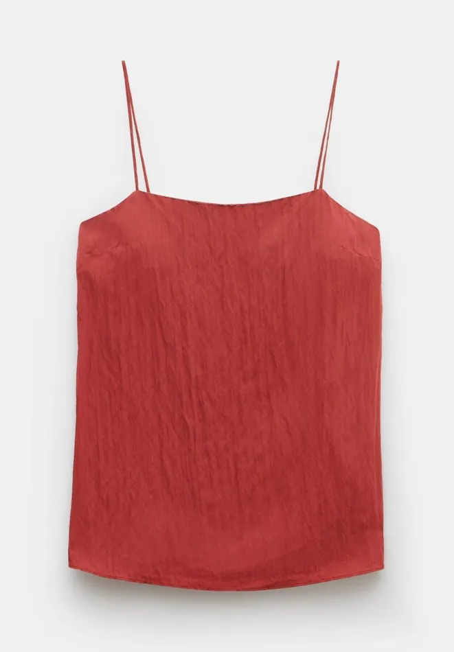 Hush Tops and Tshirts Women Ari Long Crinkle Cami Rust Hush Tops and Tshirts Women Ari Long Crinkle Cami Rust