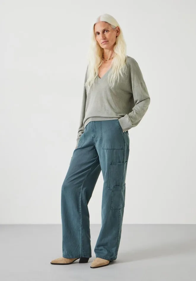 Hush Tops and Tshirts Women Aston Linen Blend Knitted Jumper Sage
