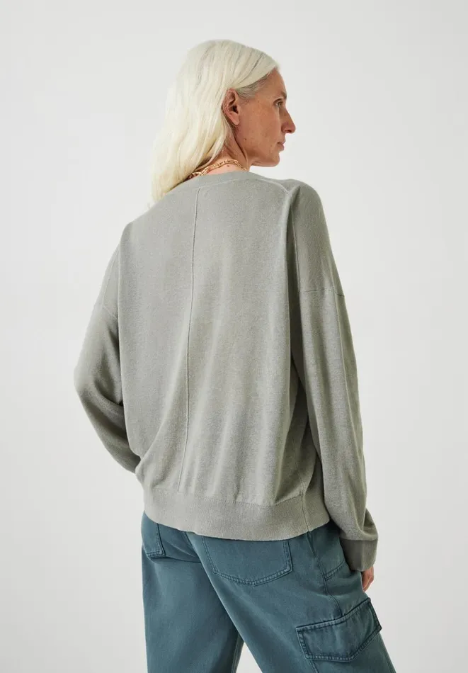 Hush Tops and Tshirts Women Aston Linen Blend Knitted Jumper Sage