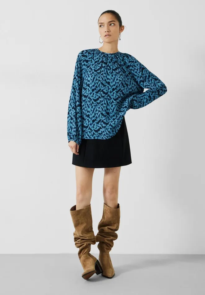 Hush Tops and Tshirts Women Astrid Tie Back Top Mono Texture Blue Hush Tops and Tshirts Women Astrid Tie Back Top Mono Texture Blue