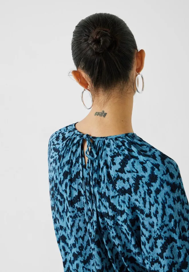Hush Tops and Tshirts Women Astrid Tie Back Top Mono Texture Blue Hush Tops and Tshirts Women Astrid Tie Back Top Mono Texture Blue