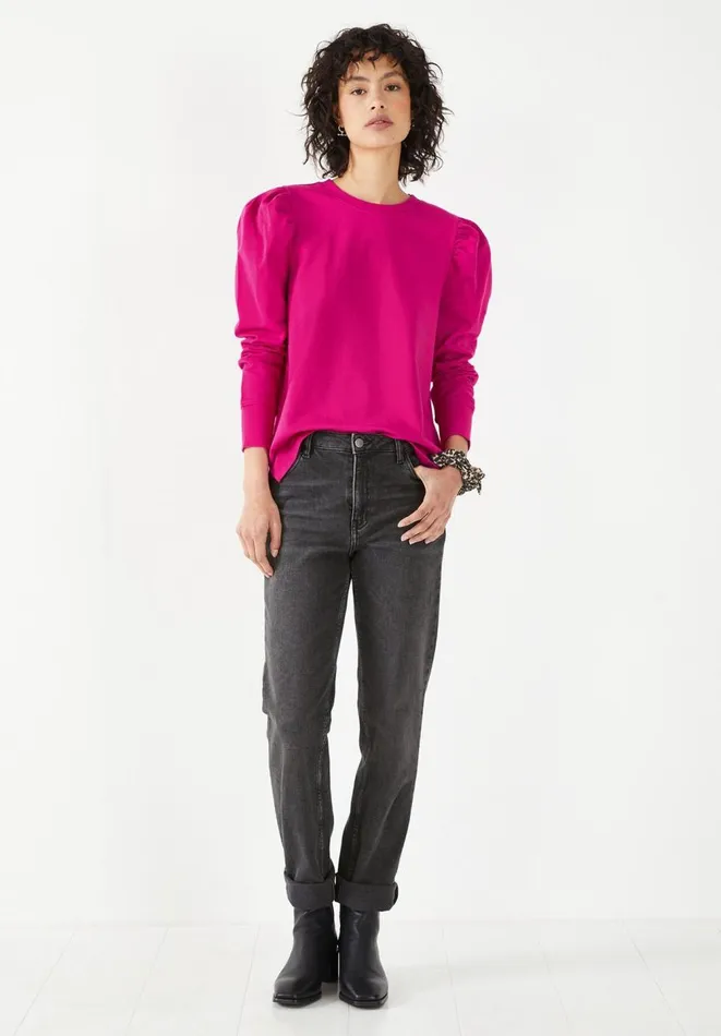 Hush Tops and Tshirts Women Bella Puff Sleeve Jersey Top Hot Pink